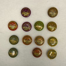 Vintage 1942 UAW CIO Union Dues Pinback Button Lot 13 WWII Homefront Auto picture