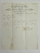 1881 antique E GOSLINSKY & CO san francisco ca CIGARS LEAF TOBACCO letterhead picture