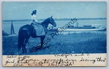 K55/ Ogdensburg New York RPPC Postcard c1910 Blue Tint Steamship Dock 515 picture