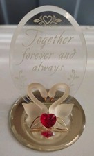 Swans W/Red Hart Valantine days Gift Together Forever and Aways