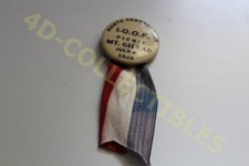 Vintage Pinback Button Ribbon IOOF Odd Fellows North Central OH Picnic 1925 picture