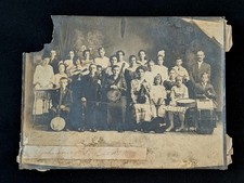 Antique St Johnsbury VT Music Class Banjo Violin Orchestra Group Photo c1910 picture