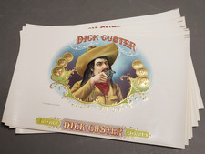 Vtg Lot of 10 Early 1900s Cigar Box Labels -Dick Custer - Embossed 10