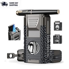 Elegant Carbon Fiber Torch Lighter with Multi-Tool Set - Perfect Gift for Him picture