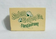 Vintage Salem Cotton Co Restaurant Matchbox Winston Salem NC Advertising Matches picture
