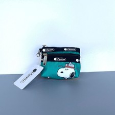 LeSportsac x Peanuts Snoopy 2-Zip Coin Purse Wristlet Pouch NWT picture