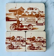 Vtg 1980's NOS Tom's Toasted Peanuts Hot Pad and Coaster Set Sealed and Unused picture