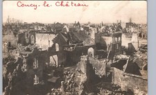 WW1 CAUCY-LE-CHATEAU france fr real photo postcard rppc war battle ruins picture
