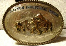 B-K Silversmiths CALF ROPER SOLID STERLING SILVER Front TROPHY Belt Buckle picture