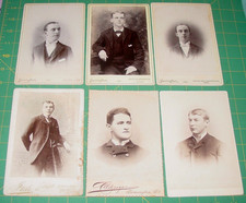 Vintage Cabinet Card Collection of 6 antique photos Young Men Boys Portraits picture