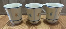 LENOX Provençal Garden Blossom 16oz Mugs Cups Vintage Floral Design Set of 3 picture