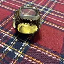 Antique Thick Beveled Glass Jewelry Casket Pillow Box Vintage Trinket box velvet picture