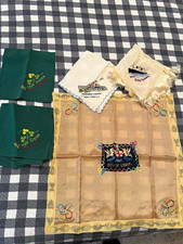 Lot 5 Vintage Souvenir Handkerchiefs Ireland City Of London RMS Queen Elizabeth picture