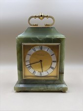 Vintage Bucherer Swiss Green Onyx Clock SEE DESCRIPTION picture