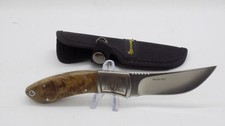 Browning Model 862 Brown Wood Fixed Blade Hunting Knife Drop Point Sheath New picture
