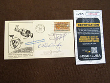 DEKE SLAYTON KUBASOV LEONOV SOYUZ ASTRONAUTS SIGNED AUTO VTG 1975 POSTCARD JSA picture