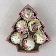 Vintage Victorian Santa Collectible Ornaments 1999 Dillards Set of 6 Christmas picture