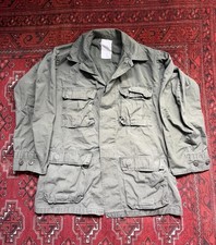 US ARMY POST VIETNAM OG 107 RIP-STOCK JUNGLE COAT - VERY RARE TRANSITIONAL picture