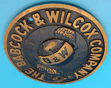 Vintage Babcock & Wilcox Co Brass Boiler Plate Sign Advertising Machinery picture