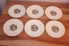 The Harker Pottery Co. 22 KT Gold Dessert plates Courting Couple set of 6 picture