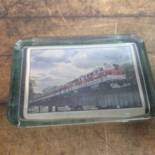 Vintage Glass Paperweight MONON RAILROAD  picture