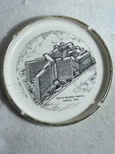 Antique Baptist Memorial Hospital Ashtray 6”Diameter CeramicGold Trim Historical picture