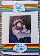 Vintage 1983 Puffs n Stuffin Baby Pork Chop Pig Doll Sewing Pattern 8105 UNCUT picture