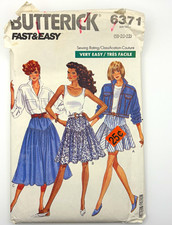Butterick Fast & Easy 6371 Vintage Original Women's Skirt Sewing Pattern picture