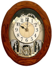 Small World Rhythm Nostalgia Oak Sound Motion Musical Clock 4MH791 Christmas picture