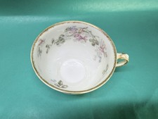 Haviland Limoges Porcelain Floral Teacup France Gold Gilt Vintage Antique Cup picture