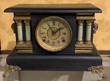 Antique Vintage Sessions Mantle Clock  Made in USA W/ KEY ~ For Repair picture