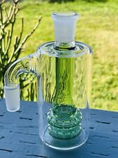 New 14mm Green and Clear Ash Catcher 90 Degrees Water Pipe Attachment USA picture