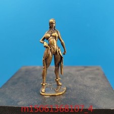 Brass Pretty Girl Handmade Model Ornament Toy Gift picture