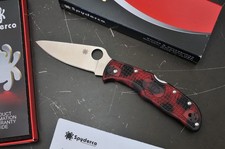 New , Spyderco Endela DLT Exclusive - Red & Black Zome - 20CV Blade picture