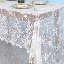 Vintage Lace Tablecloth 60X120 Inch - Elegant Boho Floral Rectangular Overlay fo picture
