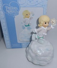 2008 Precious Moments GIRL WITH SNOWFLAKE ROTATING MUSICAL Figurine Wind-up H74 picture