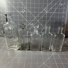 Vintage Glass Medicine Bottle 5 Pc. Lot Americana USA California, Arbonol, Sloan picture