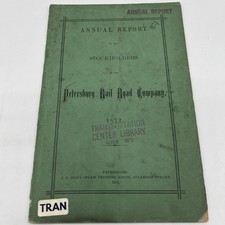 *RARE* Original 1872 Petersburg Railroad Annual Report CSX Predecessor picture