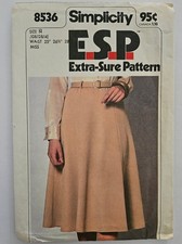 Vintage 1978 Simplicity  #8536 E.S.P Extra-Sure Pattern Size N (10,12 & 14) Miss picture