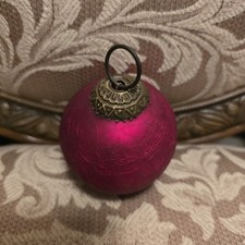 Ruby Heavy Crackle Glass Kugel Midwest Ornament Large 5