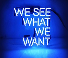 We See What We Want Handmade Glass Neon Sign 19