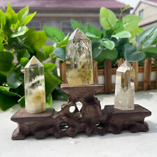 3pc Natural smokey citrine quartz obelisk crystal wand point healing G383 picture