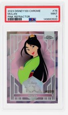2023 Topps Chrome Disney 100 Mulan Princess Pink Refractor /399 #78 PSA 9 picture