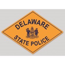 Delaware State Police Diamond Vinyl Sticker Decal 4 x 2.85 Inch Non Reflective picture