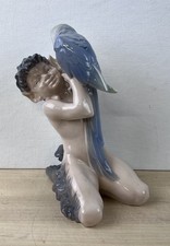 Vintage Royal Copenhagen Figurine 752 Faun with Parrot 1955 Christian Thomsen picture