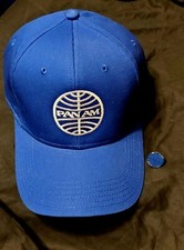 Pan Am Baseball Hat And Collector Pin Set Vintage Logo Pilot Airways Plane picture