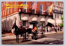 Vintage Cheers Pub Boston MA Horse Carriage Postcard 1995 Posted picture
