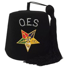 OES Fez Hat-Classic Black - Symbol of Sisterhood and Tradition Masonic Freemason picture