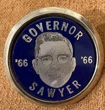 1966 Grant Sawyer Nevada Governor Campaign Portrait Pinback Button Vintage RARE picture
