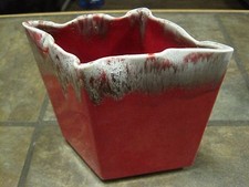 CALIFORNIA POTTERY RED DRIP VASE / PLANTER, EUC, MUST SEE picture